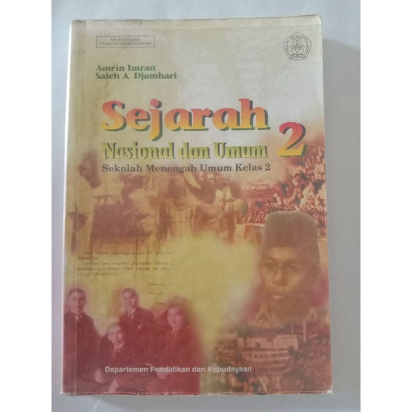 buku SEJARAH untuk SMU kelas 2 - buku pelajaran jadul - buku bekas perpustakaan