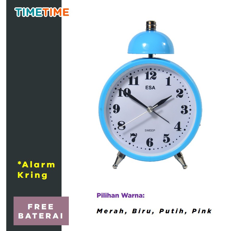 Jam Meja Weker KRING Modern Design Unik dan Lucu FREE BATERAI