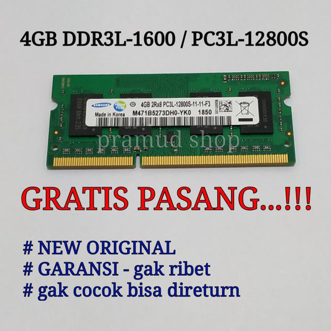Ram laptop samsung SODIMM 4GB DDR3L PC3L 12800/ DDR3-1600 4G sodim