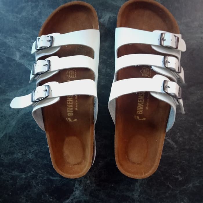  Sandal  BIrkenstock  Premium Pria  Florida Putih Lux Shopee 