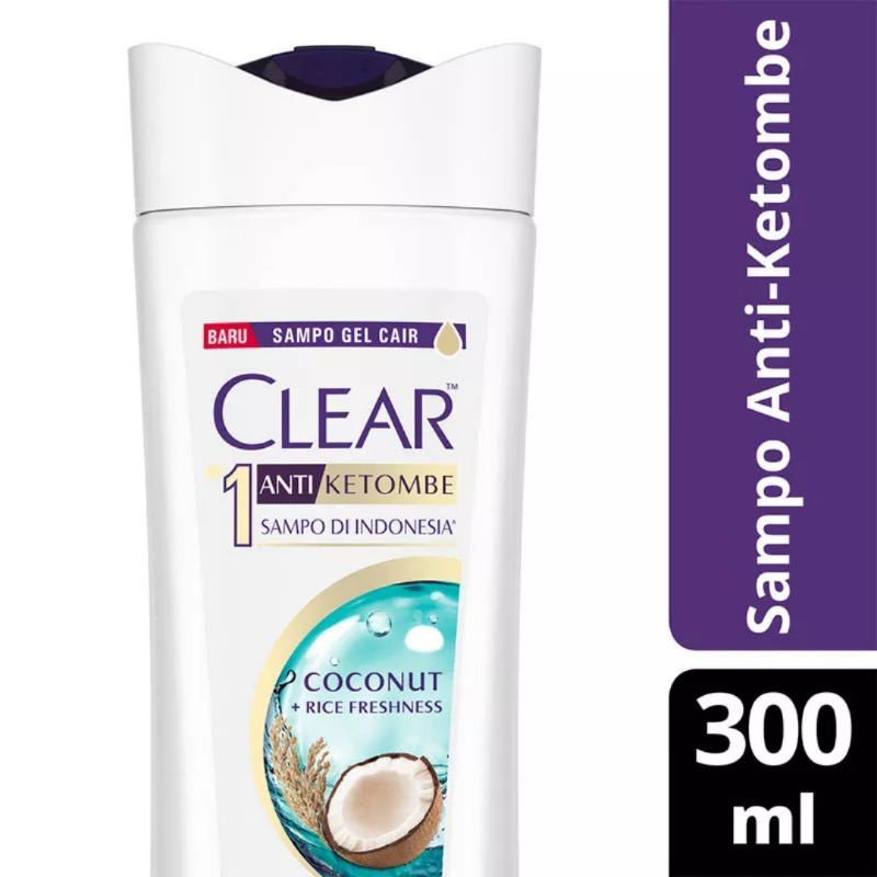 CLEAR MEN SHAMPOO COOL SPORT MENTOL 320ml / Clear Coconut and Rice 300ml