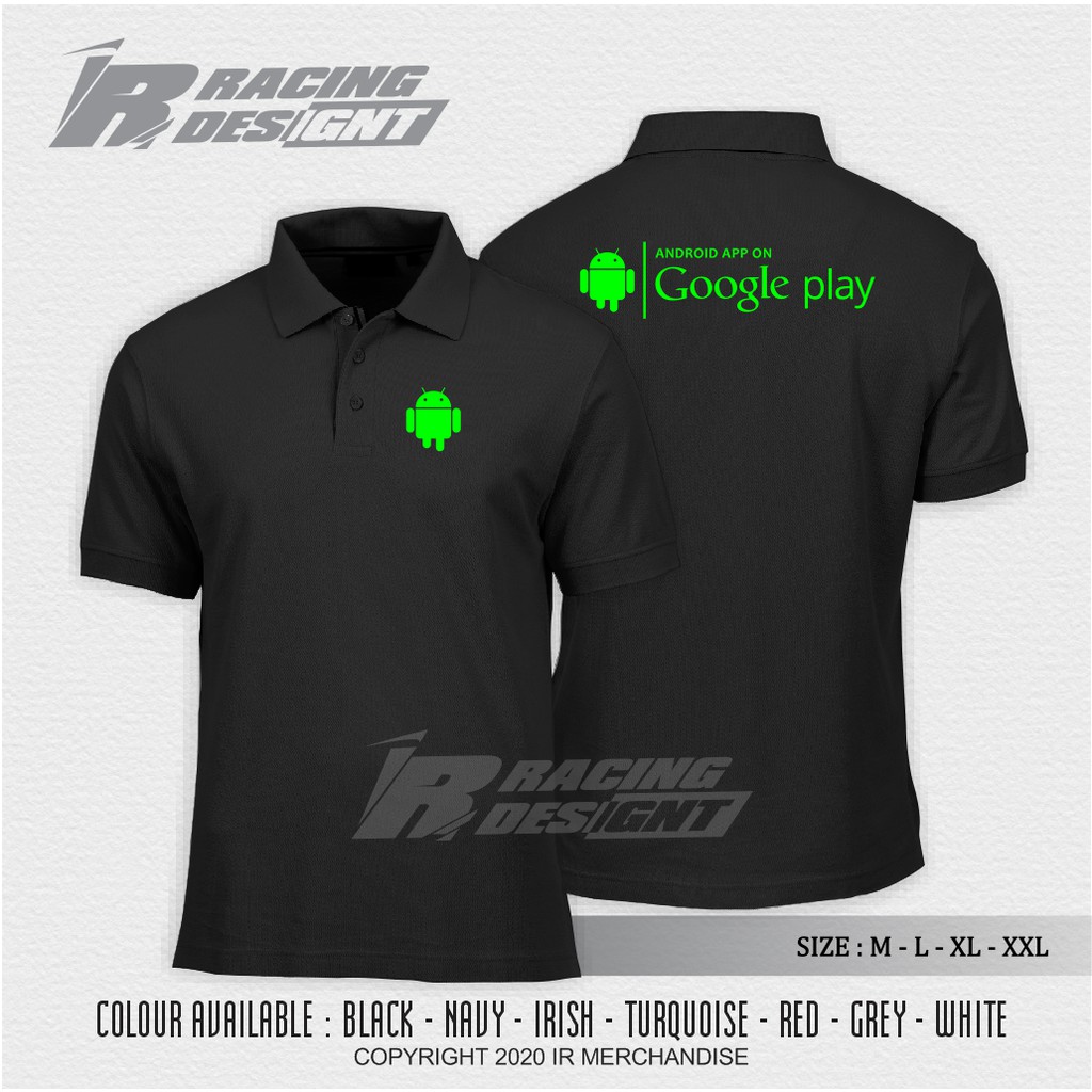 Poloshirt / Kaos Kerah Polo Google Play Terbaru Kualitas Distro -IR Merch