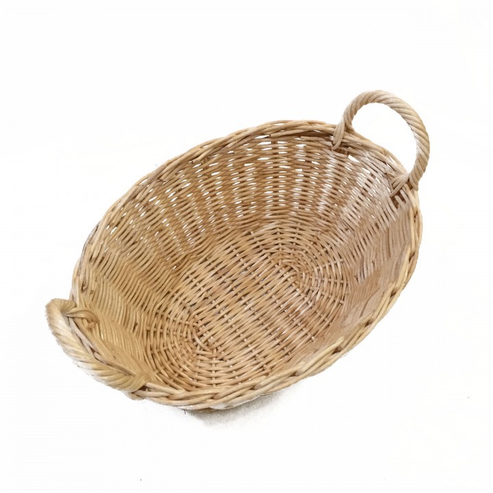 Kerajinan Tangan Rotan Keranjang Rotan Oval Serbaguna 26 x 19 x 10cm