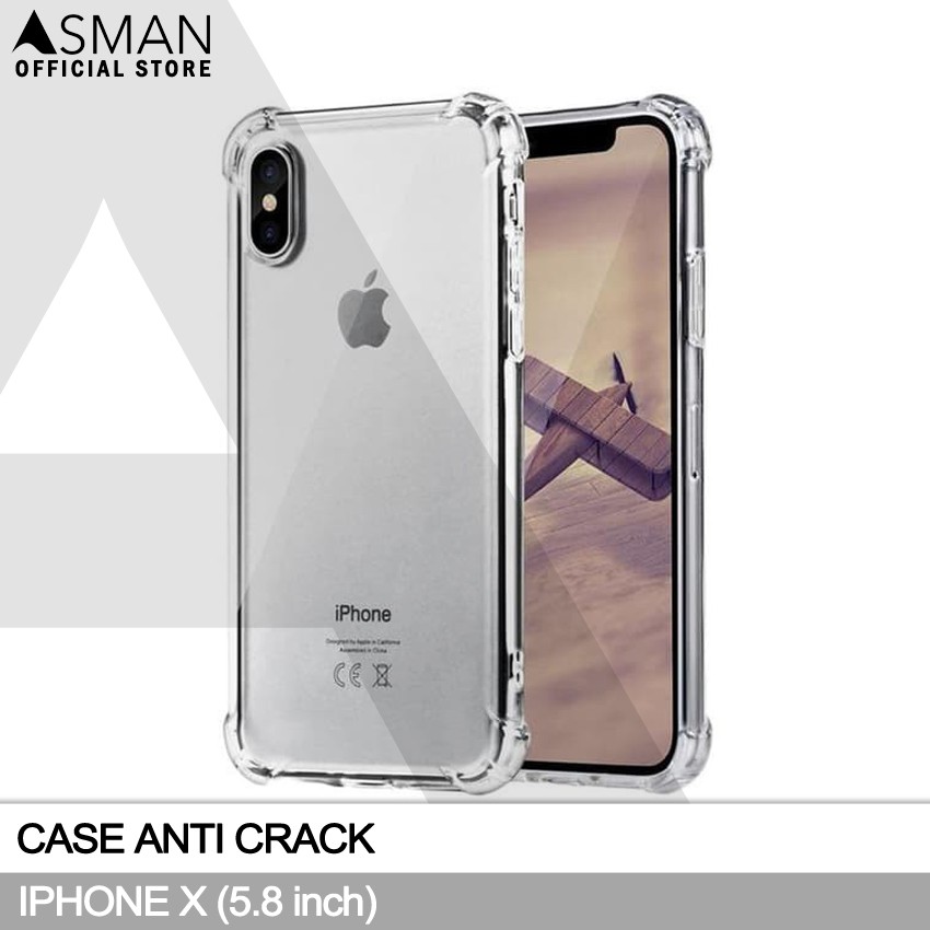 Anti Crack iPhone X (5.8&quot;) | Soft Case Anti Bentur - Clear