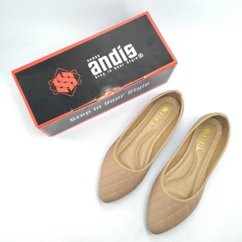 Sepatu Wanita Flatshoes Channel Polos Andis AN05