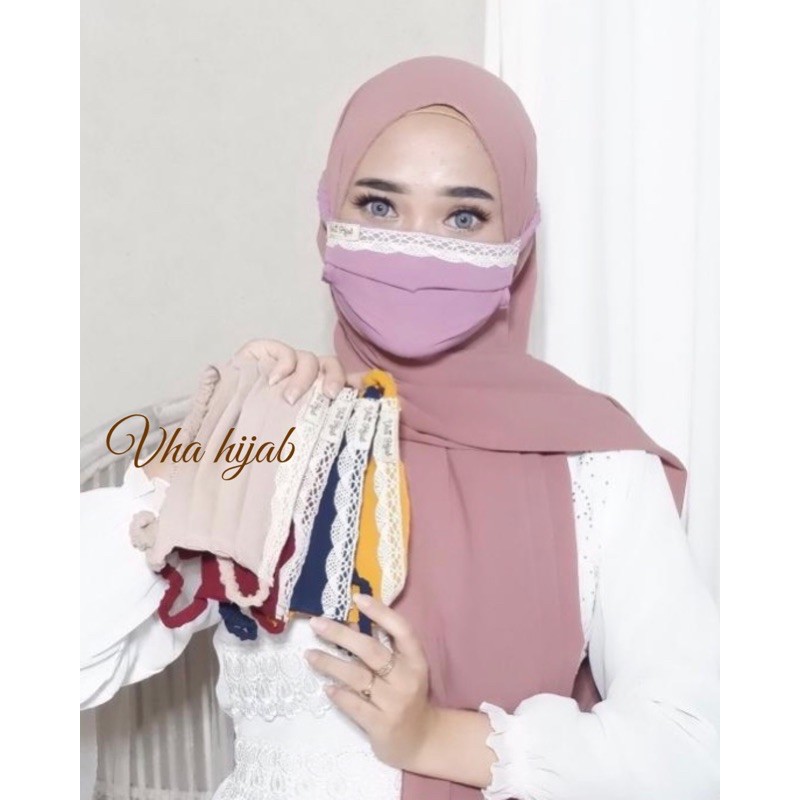 VHA | MASKER Hijab RENDA kriwil Diamond