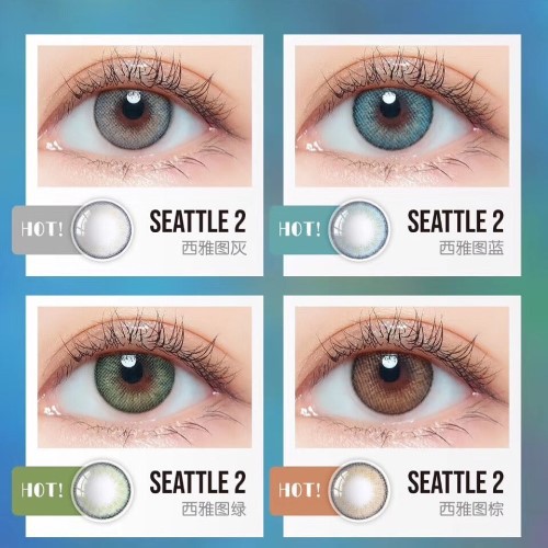 Softlens i-DoL Seattle 2 (Princess Idol) Warna Cool Gray Honey Brown Marine Blue Tropical Green