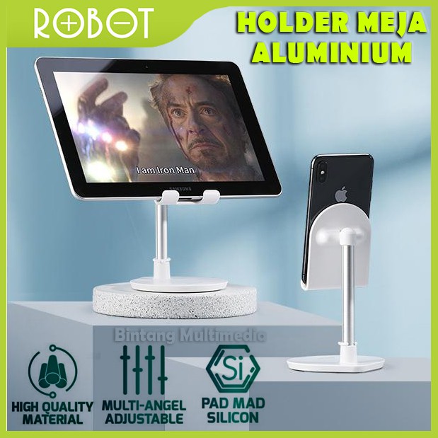 ROBOT Aluminium Holder Meja HP Tablet di Handphone iPad RT