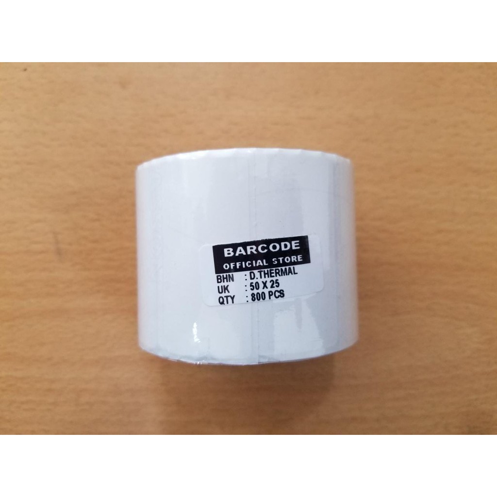 Stiker Label Barcode Direct Thermal 50x25mm 1 Line Isi 800pcs