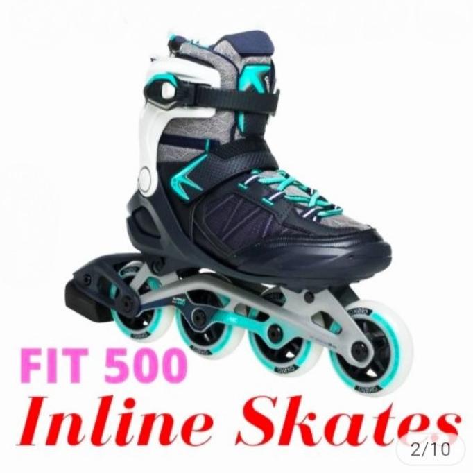 SEPATU RODA WANITA DEWASA FIT500 ROLLER BLADE BLACK OXELO - 36