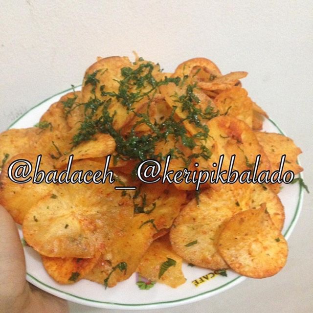 

Keripik singkong balado BADACEH (pedas)