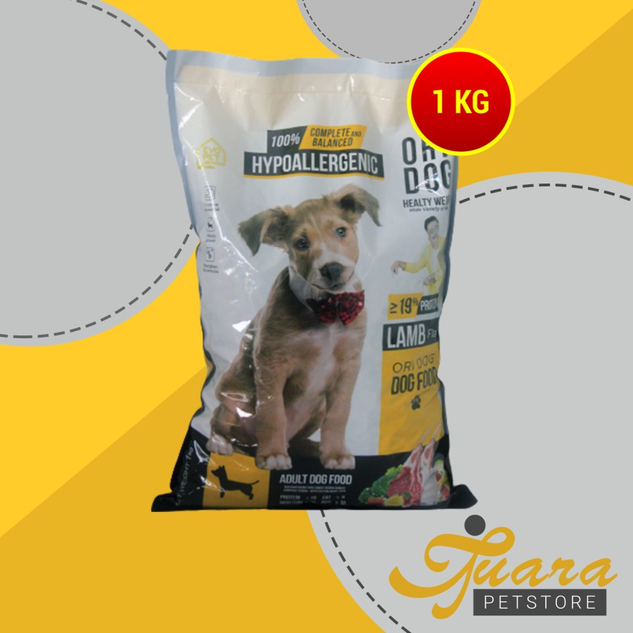 Makanan Kering Anjing Dewasa Ori Dog Food Lamb Domba Adult Repack 1 KG