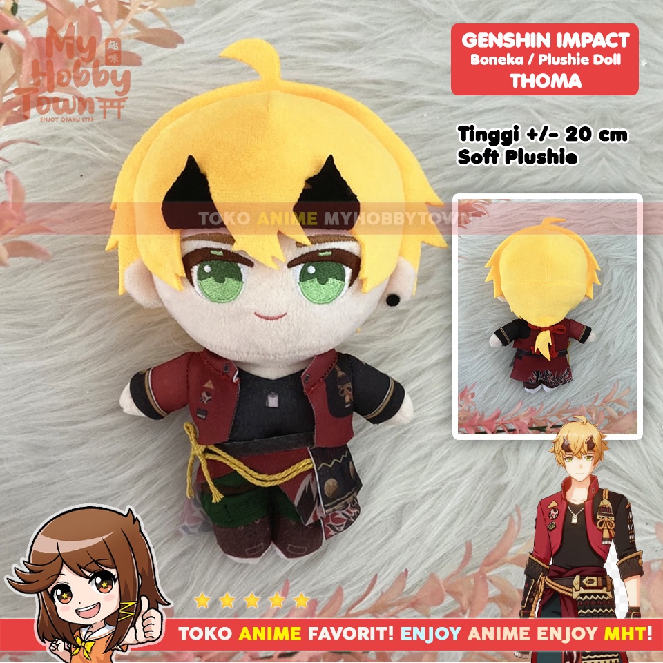 Boneka Anime Karakter Genshin Impact Thoma Plushie Doll