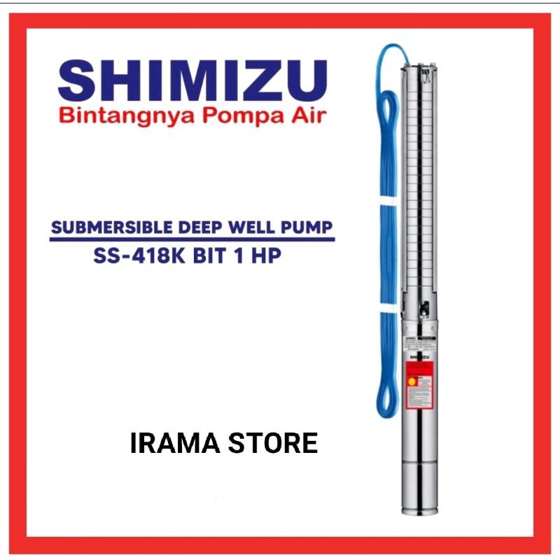 Shimizu SS-418 K BIT 1 HP Pompa Submersible Satelit Sumur dalam casing 4 inch