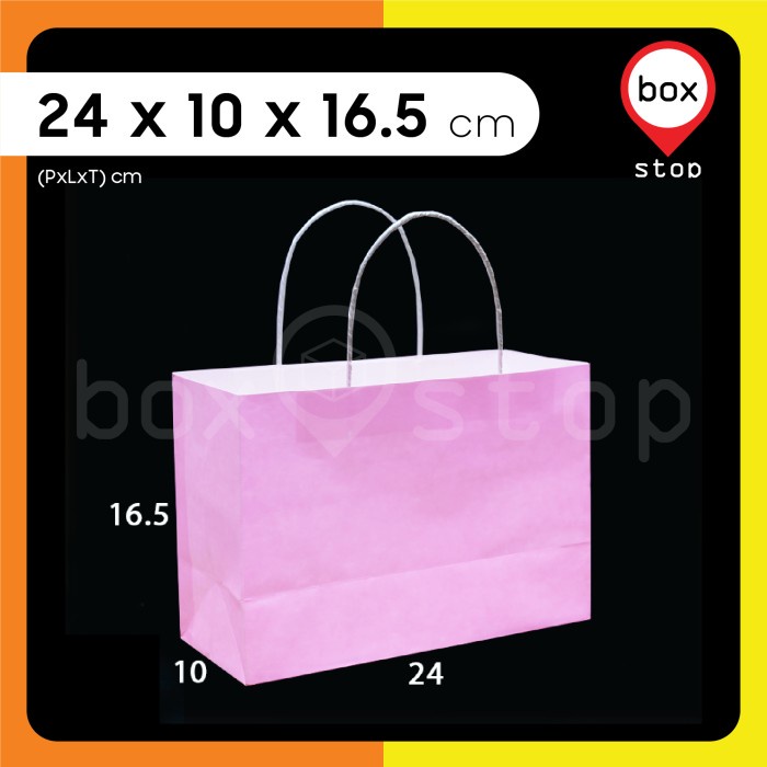 

Paper Bag - Paperbag Polos - PINK - 24x10x16.5 cm (20 pcs)