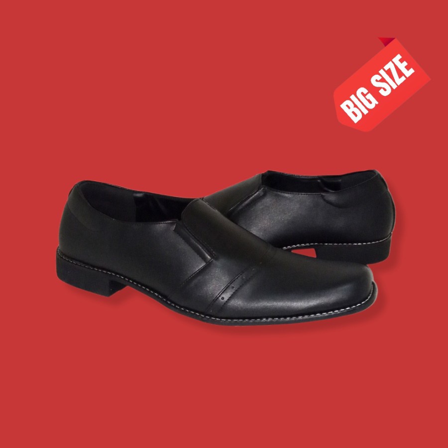 Sepatu Formal Pria big size 44-45-46-47-48 Oxford Slip On kulit hitam pantofel ukuran jumbo besar