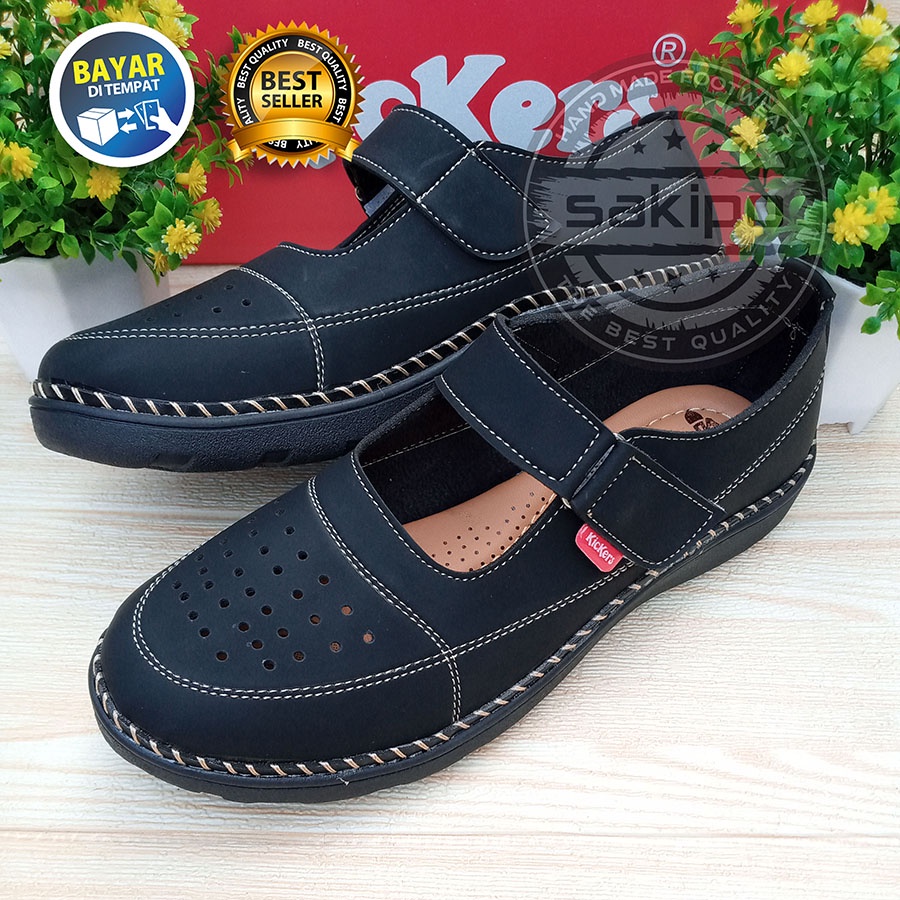 PROMO 12.12 BIRTHDAY SALE FLATSHOES WANITA DEWASA REMAJA LED KICKERS FULL HITAM KESET DI LANTAI TRENDI NYAMAN DIPAKAI TERMURAH TERBARU / SAKIPO