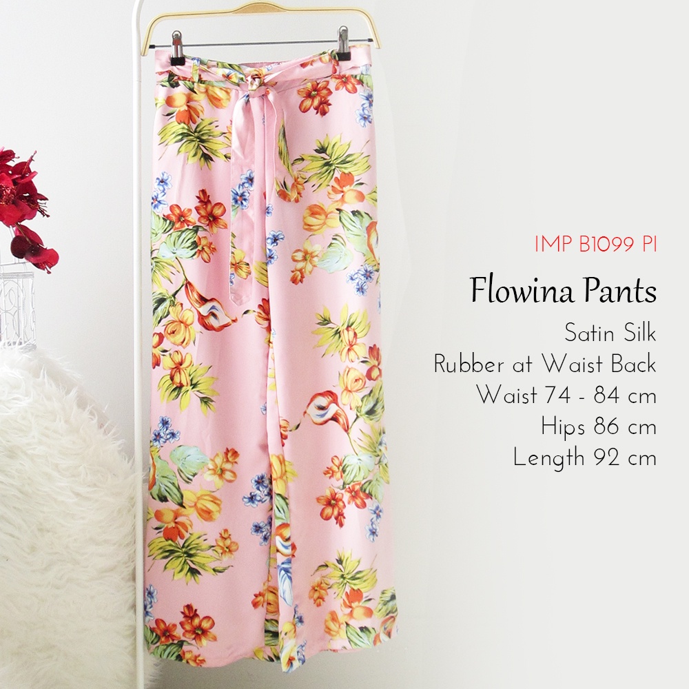 Celana Kulot Panjang Wanita Motif Bunga - Flowina Pants