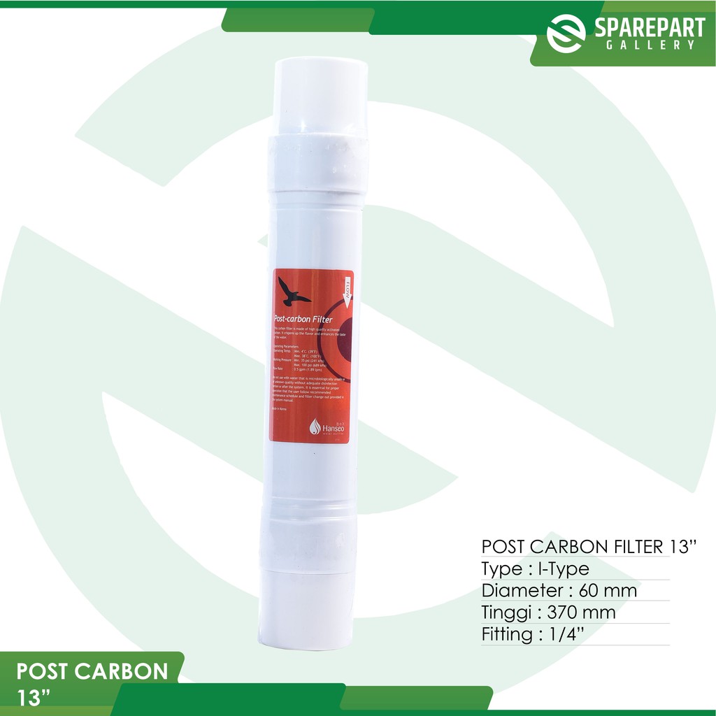 Filter Post Carbon 13&quot; dispenser RO