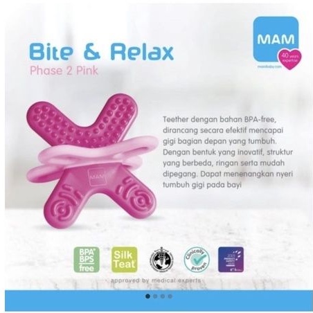 MAM bite &amp; relax gigitan bayi 4+months-biru