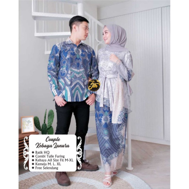 cople batik tunangan kebaya dan kemeja batik