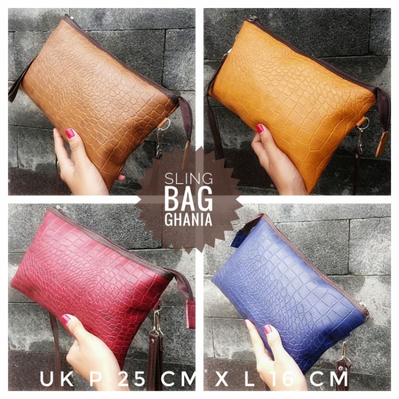 2in1 Slingbag Ghania snake - bisa jadi clutch-bisa jadi slingbag