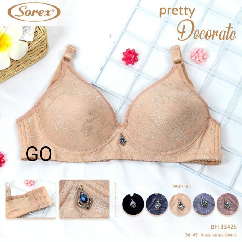 bb Sorex Bra 33425 Bh Tanpa Kawat Busa Cup Besar Pakaian Dalam Wanita Hiasan Bandul