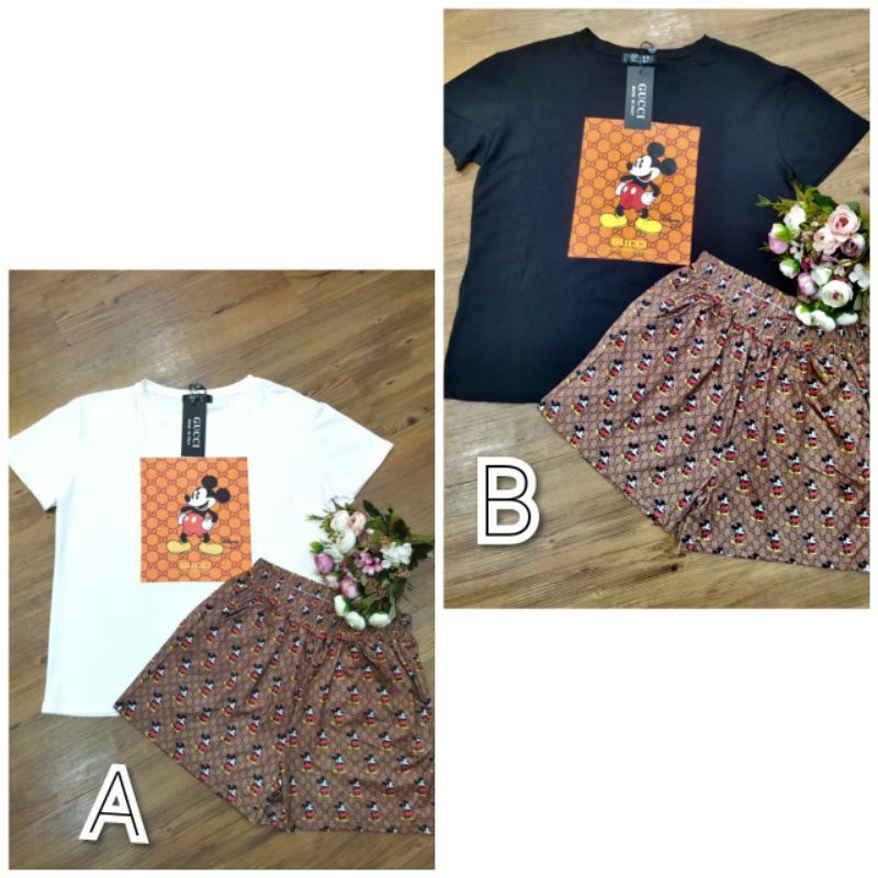 setelan wanita gucci mickey