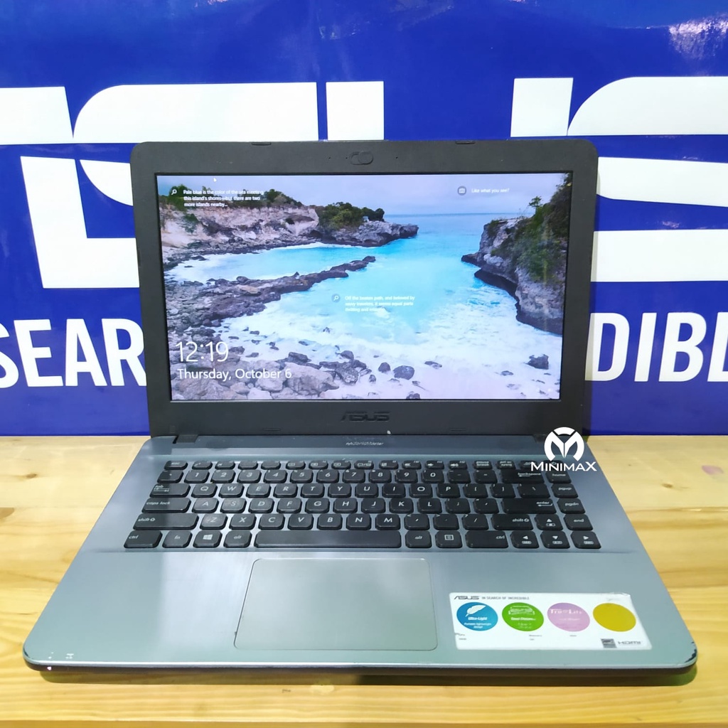 Jual MINIMAX Asus x441na laptop seri muda 2 jtan ram 4gb hardisk 500 win 10 ori cocok buat zoom