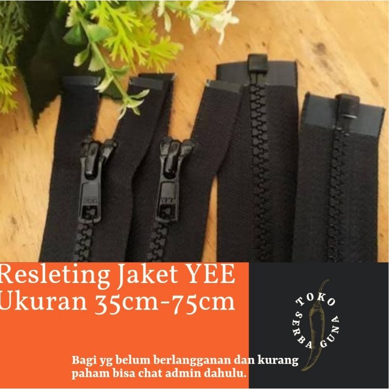 Resleting Jaket Gigi / Sleting Jaket YEE Vislon 35 cm - 75 cm (28 inchi dan 30 inchi) /Asesoris Mesi