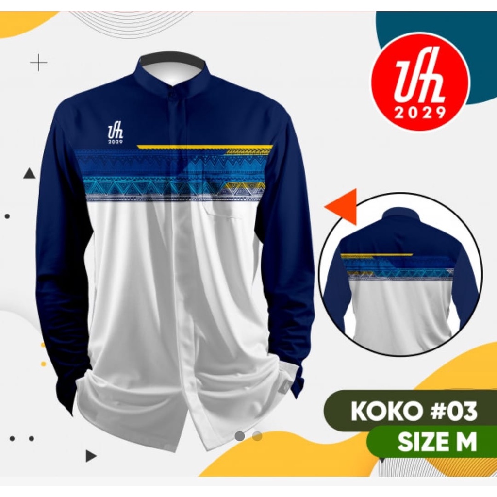 Baju koko ustadz adi hidayat UAH kualitas premium lengan panjang pendek lembut dan halus pria dewasa