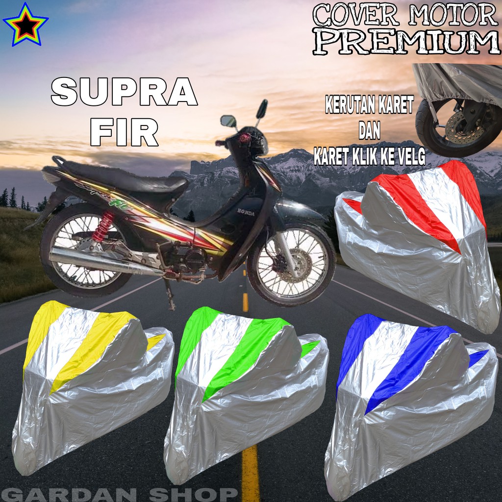 Sarung Motor SUPRA FIT Silver KOMBINASI Body Cover Supra PREMIUM