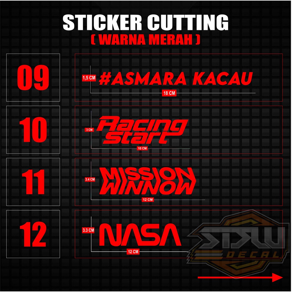 Sticker Cutting Revlective Stiker Cutting Campur