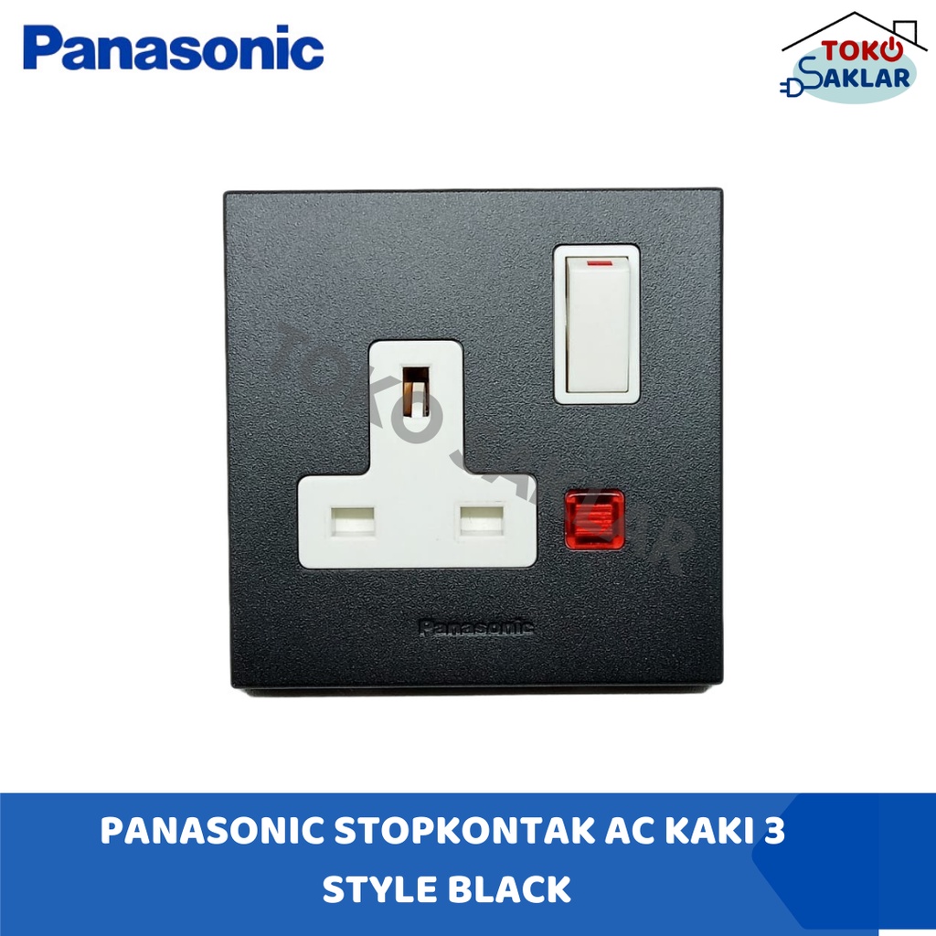 Panasonic Stopkontak AC Style Black Stop Kontak AC Hitam Minimalis