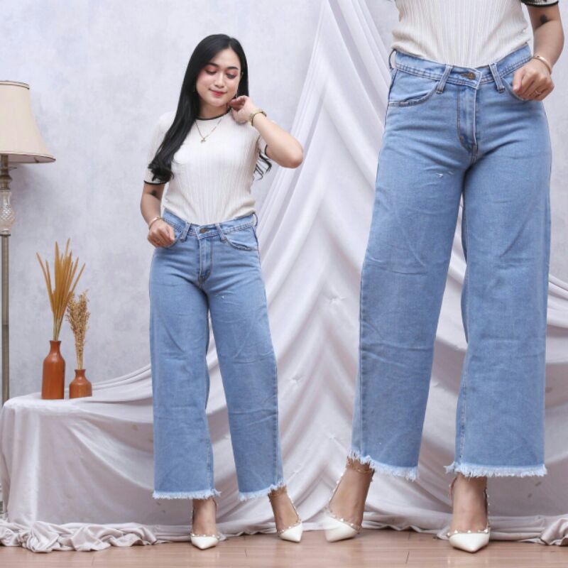 Highwaits Kulot jeans wanita Rawis