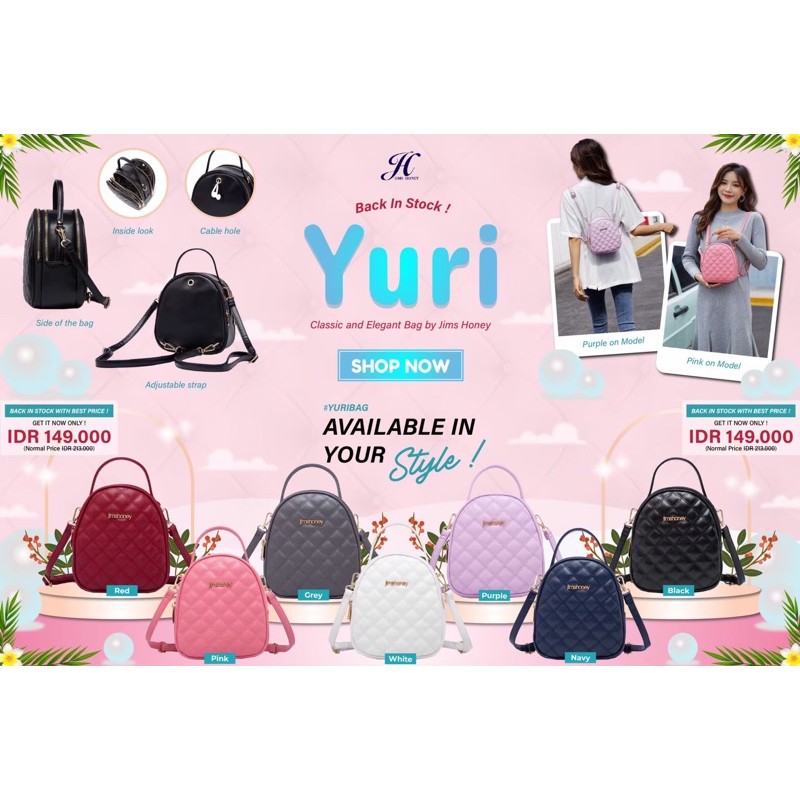 [SALE 30%] - JIMSHONEY Yuri Bag / Slingbag / Ransel / MIni ransel / Handbag / Tas wanita / Tas kecil