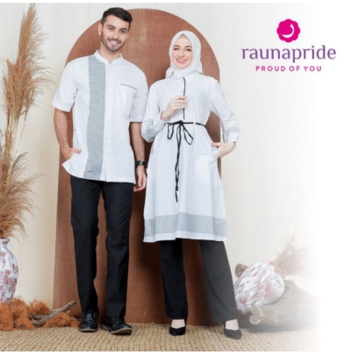 Tunik Katun Rauna / TC - 08 / Fashion Muslim / Couple Keluarga Muslim KK 328 / Tunik Putih