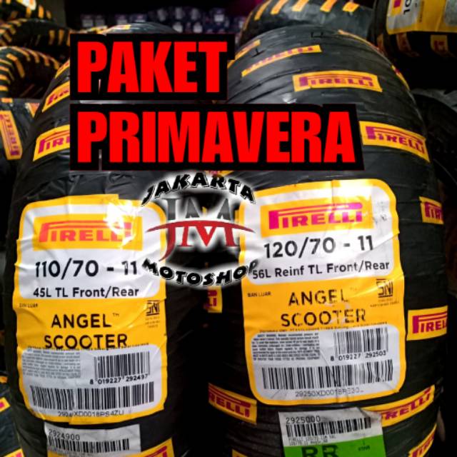 PAKET Ban Vespa Primavera 110/70-11 & 120/70-11 PIRELLI Angel Scooter