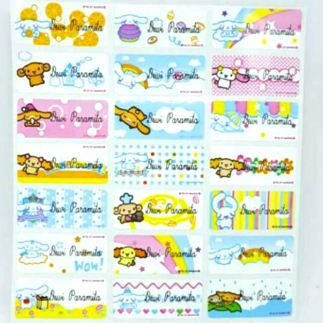 

Label nama anti air stiker waterproof Cinnamoroll