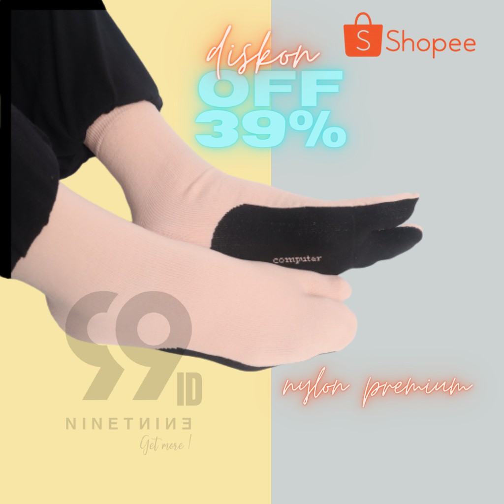 KAOS KAKI MUSLIMAH jempol telapak hitam NYLON premium