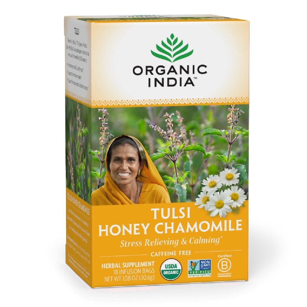 Jual Organic India Tulsi Honey Chamomile Stress Relief Calm Tea 18s x 1
