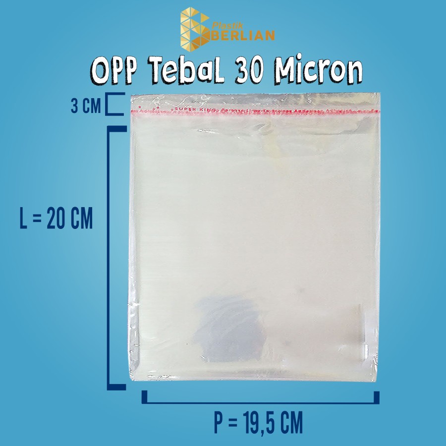 

19,5 X 20 cm Plastik OPP TEBAL 30 MICRON (100 lbr)