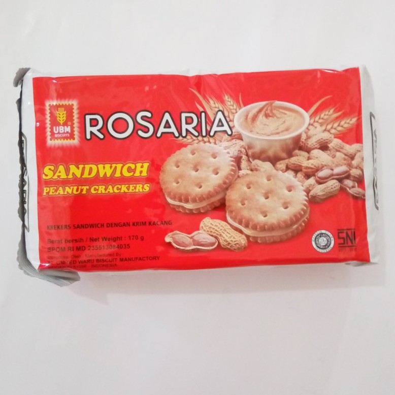 

Peanut Crackers Rosaria. Krekers Krim Rasa Kacang 170Gr