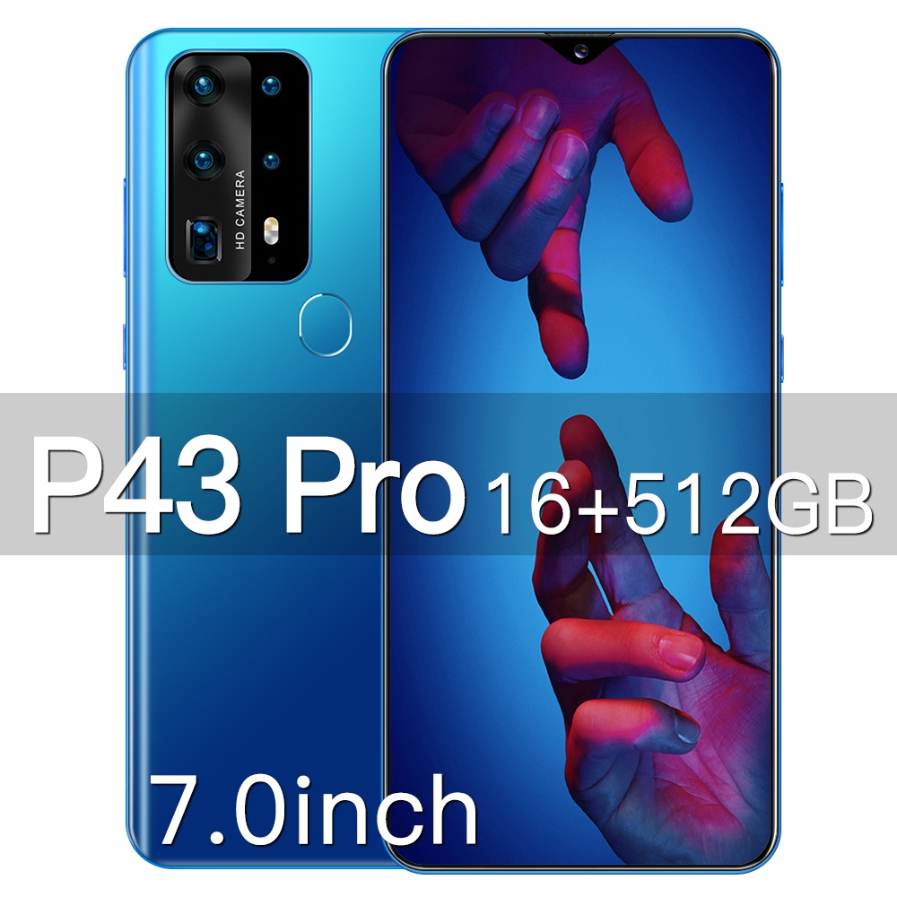 Hp murah P43 Pro 5G handphone 7.0inci Android smartphone RAM 16 GB + ROM 512 GB Ponsel Pintar 32+50M