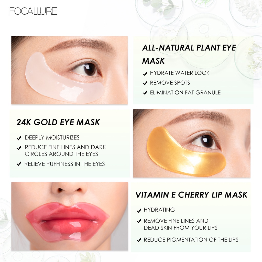 FOCALLURE Vitamin E Cherry Lip Mask&amp;Eye Mask Wrinkles and Dark Circles Remover -Skin Care