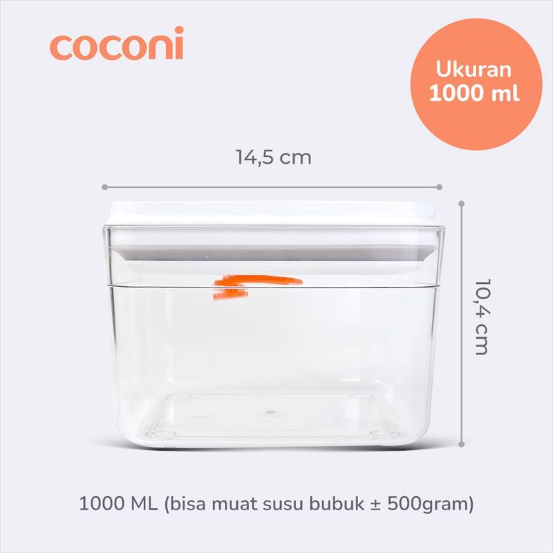 Coconi Pop Up Airtight Food Container / Toples Kedap udara untuk Susu Bubuk