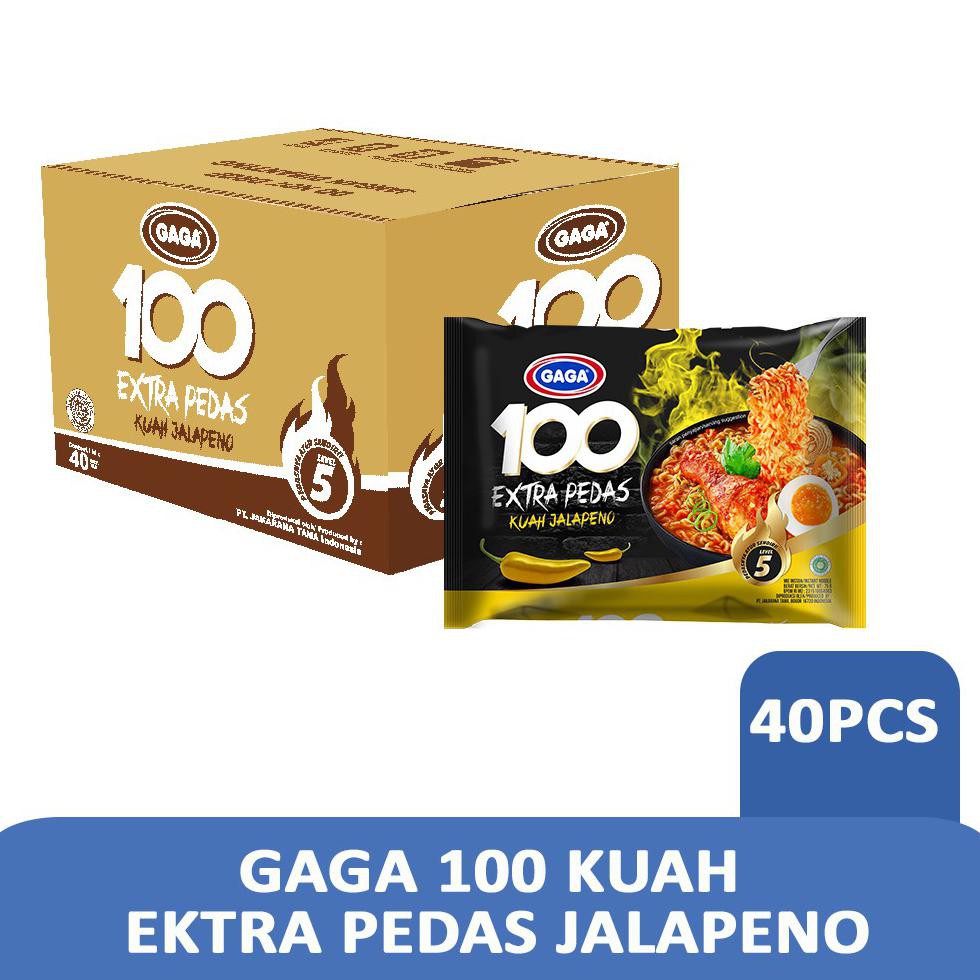 

{BISA COD} GAGA 100 Extra Pedas kuah Jalapeno 75g (1 Dus = 40 pcs Harga Grosir) TERPERCAYA [Kode