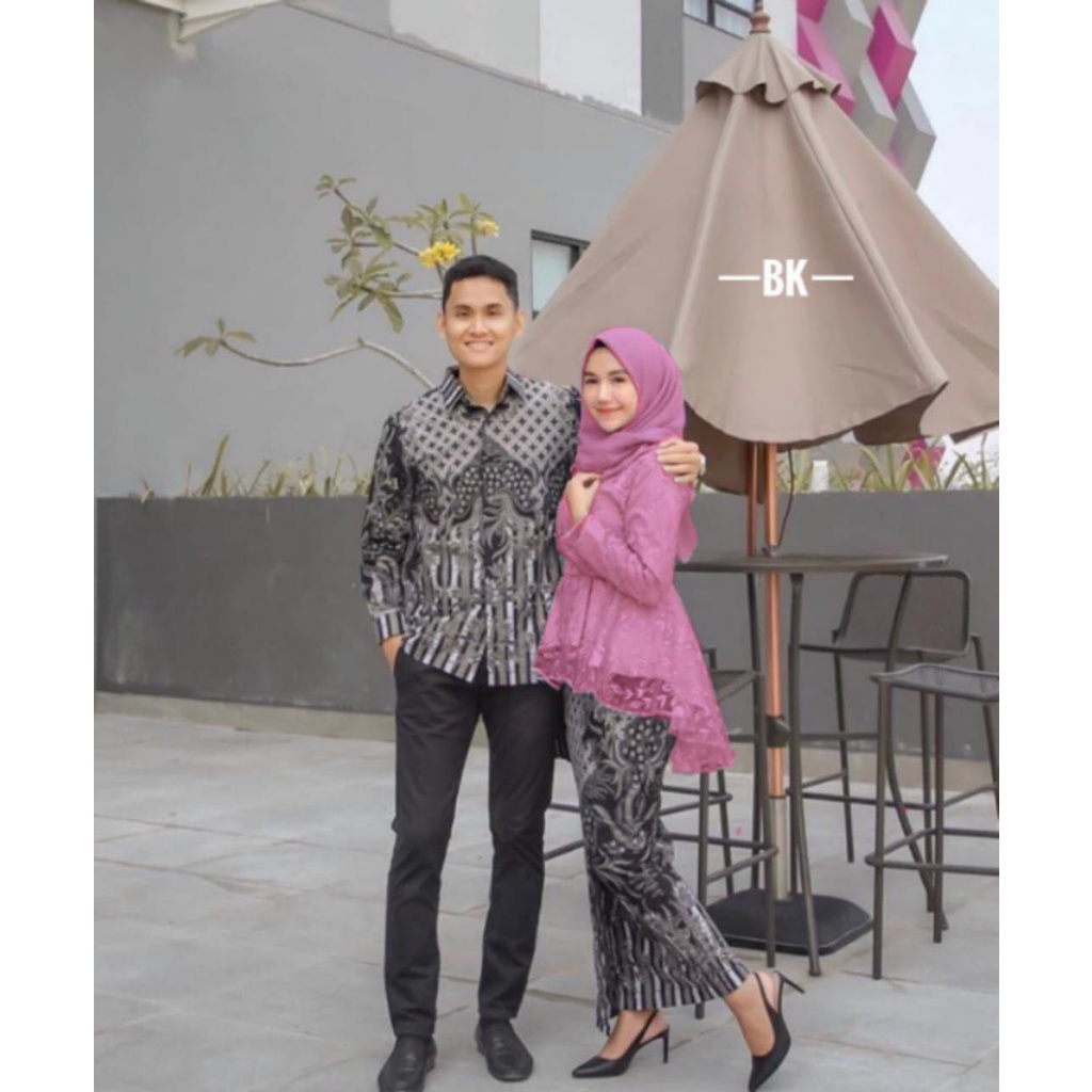 KHANSABATIK [READY JUMBO] BATIK COUPLE ANDHINI SET BRUKAT KEBAYA COUPLE ANNABEL PINGUIN BAJU LAMARAN FASHION MUSLIM DRESS KONDANGAN BAJU SARIMBIT COUPLE PASANGAN PACAR KELUARGA BAJU WISUDA KEKINIAN BRUKAT MIX VELVET TILLE MUTIARA PAYET JAHIT TANGAN