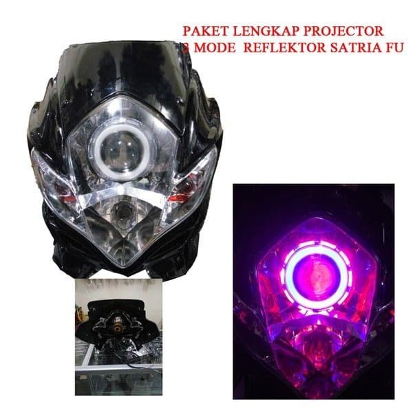 paket Projector led plus Reflektor satria fu - led projie - HR Motoshop