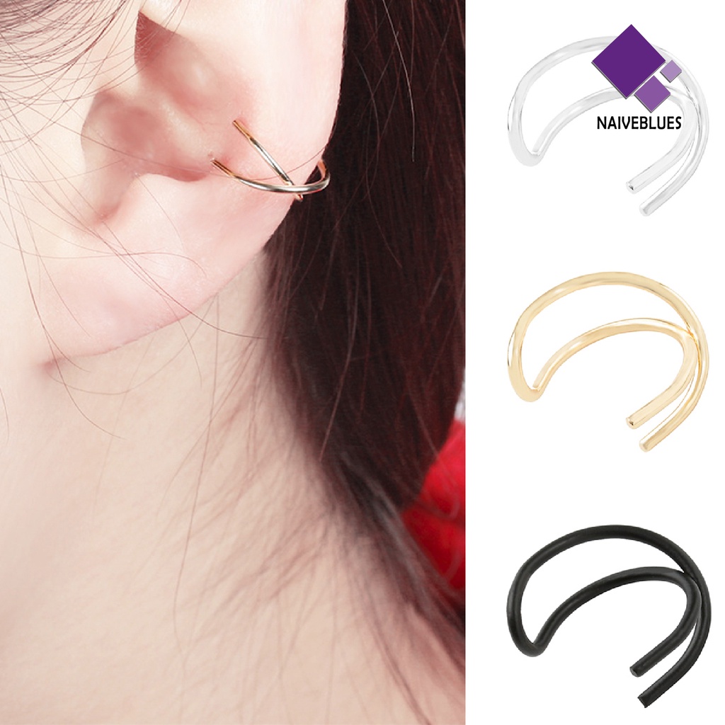 Naiveblue 1pc Anting Klip Tanpa Tindik Model Simpel Untuk Wanita